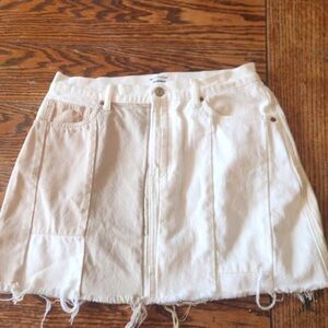 Reformation Cream Mini Skirt